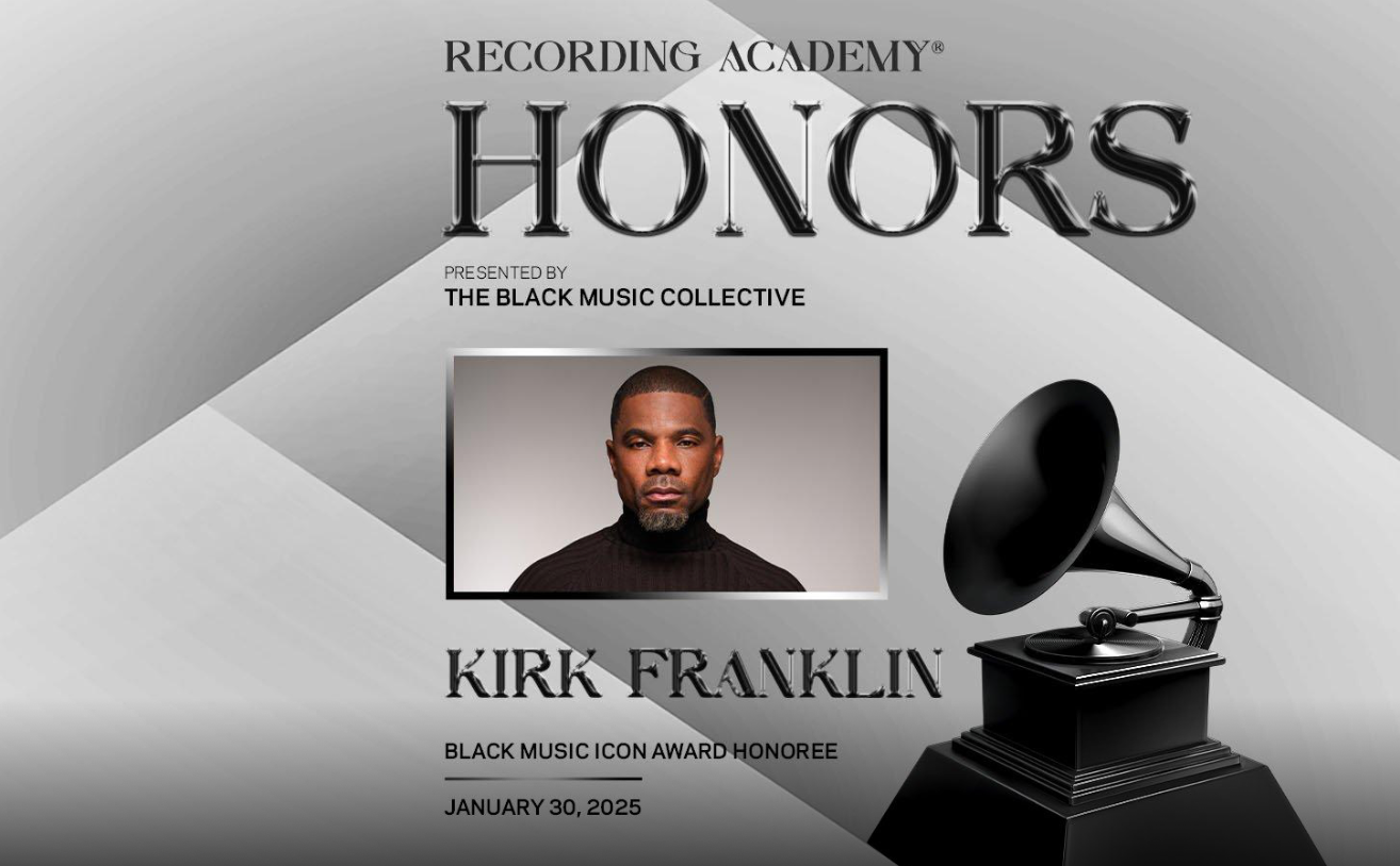 Kirk Franklin Receiving  Black Music Icon Award During Grammy Week